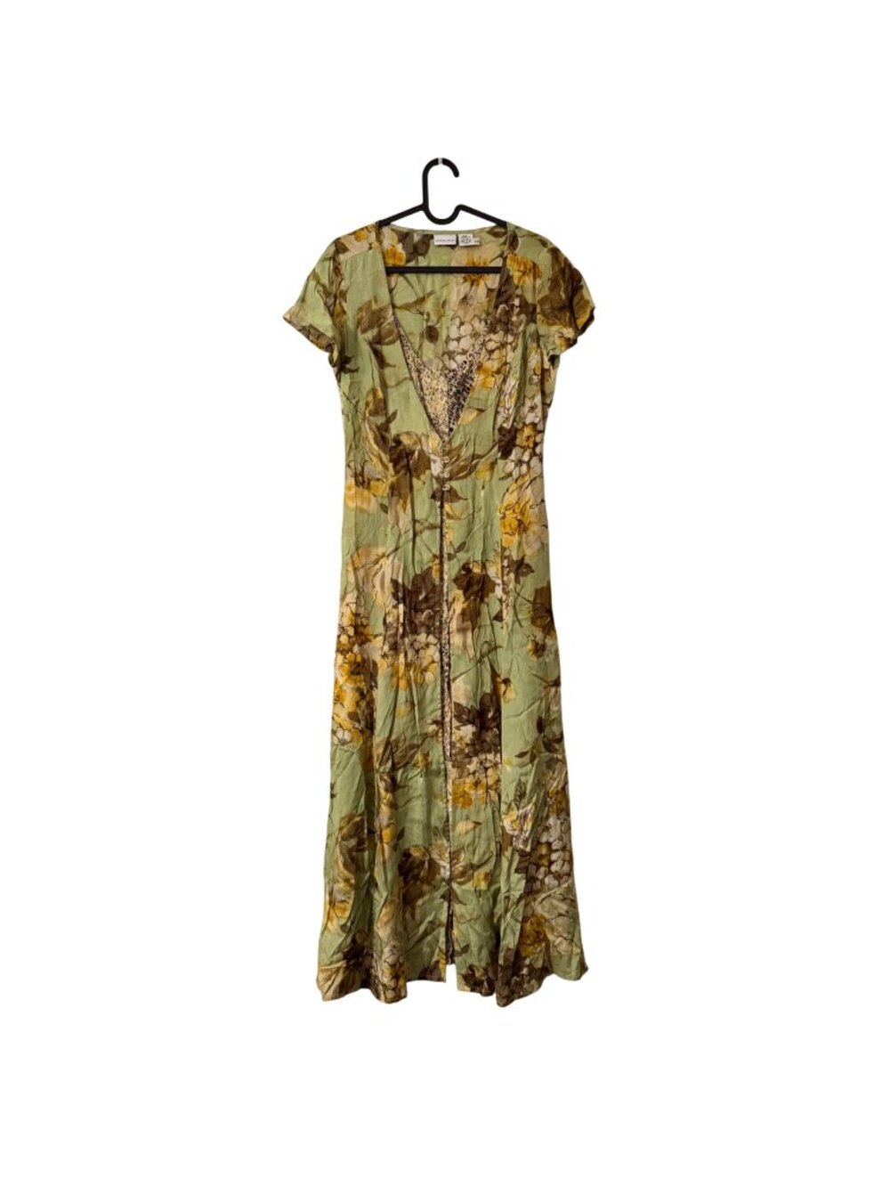VTG Newport News Y2K Floral Animal Print Short Sleeve Maxi Dress Womens Size 8